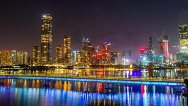 深圳城市标志性建筑夜景延时摄影